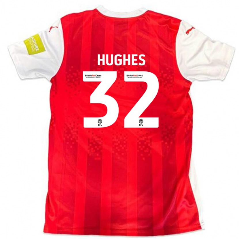 Danxen Dětské Kayden Hughes #32 Červená Bílá Domů Hráčské Dresy 2024/25 Dres