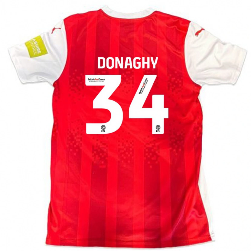 Danxen Dětské Tom Donaghy #34 Červená Bílá Domů Hráčské Dresy 2024/25 Dres