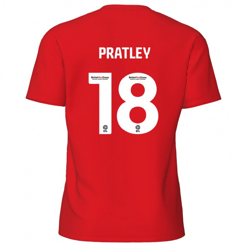 Danxen Dětské Darren Pratley #18 Červený Domů Hráčské Dresy 2024/25 Dres