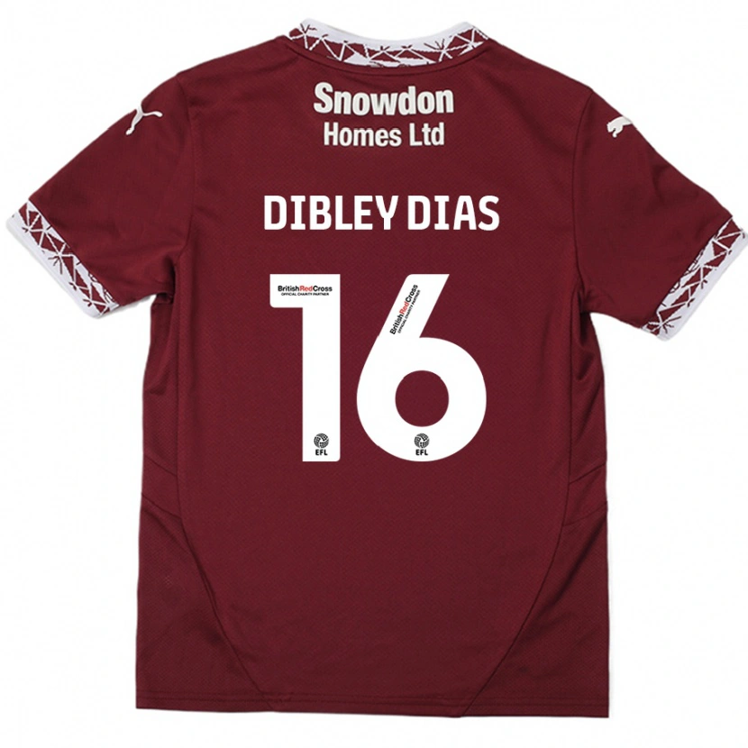 Danxen Dětské Matt Dibley-Dias #16 Burgundské Domů Hráčské Dresy 2024/25 Dres