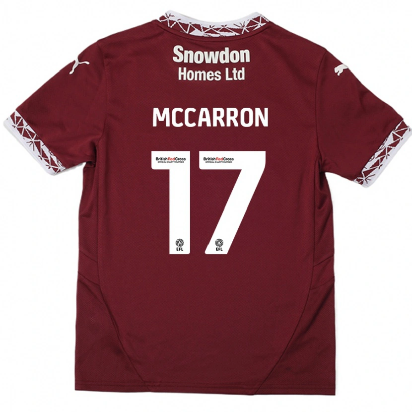 Danxen Dětské Liam Mccarron #17 Burgundské Domů Hráčské Dresy 2024/25 Dres