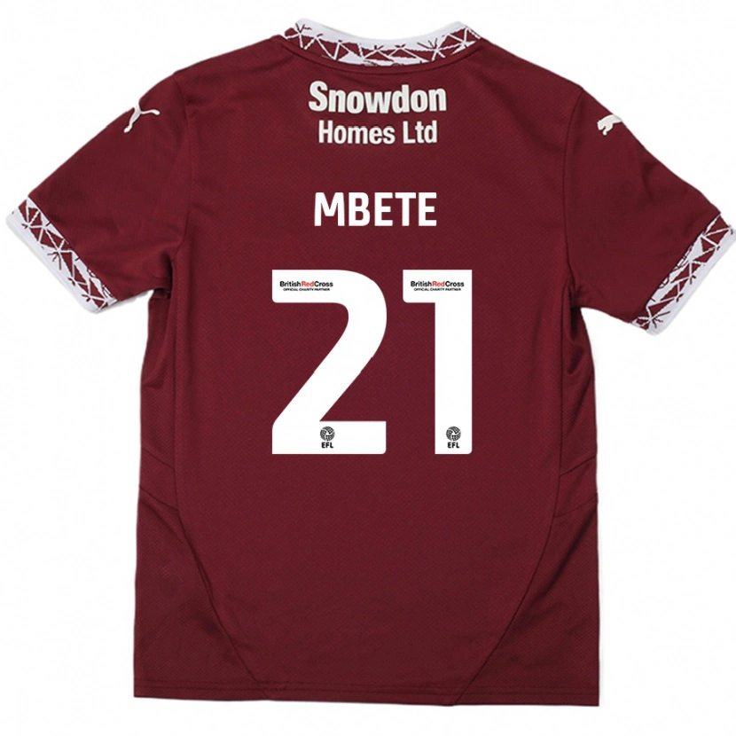 Danxen Dětské Luke Mbete #21 Burgundské Domů Hráčské Dresy 2024/25 Dres