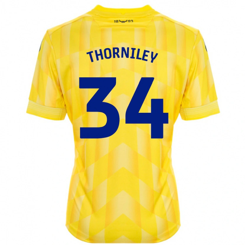 Danxen Dětské Jordan Thorniley #34 Žluť Domů Hráčské Dresy 2024/25 Dres