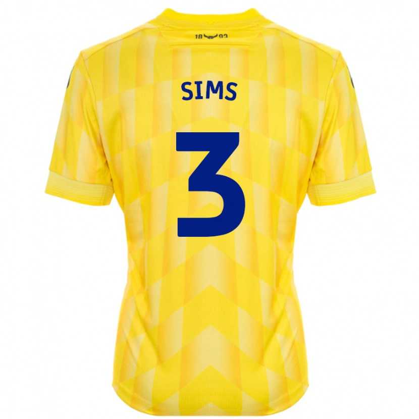 Danxen Dětské Gemma Sims #3 Žluť Domů Hráčské Dresy 2024/25 Dres