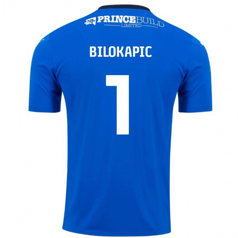 Danxen Dětské Nicholas Bilokapic #1 Modrá Bílá Domů Hráčské Dresy 2024/25 Dres