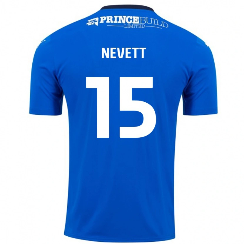 Danxen Dětské George Nevett #15 Modrá Bílá Domů Hráčské Dresy 2024/25 Dres