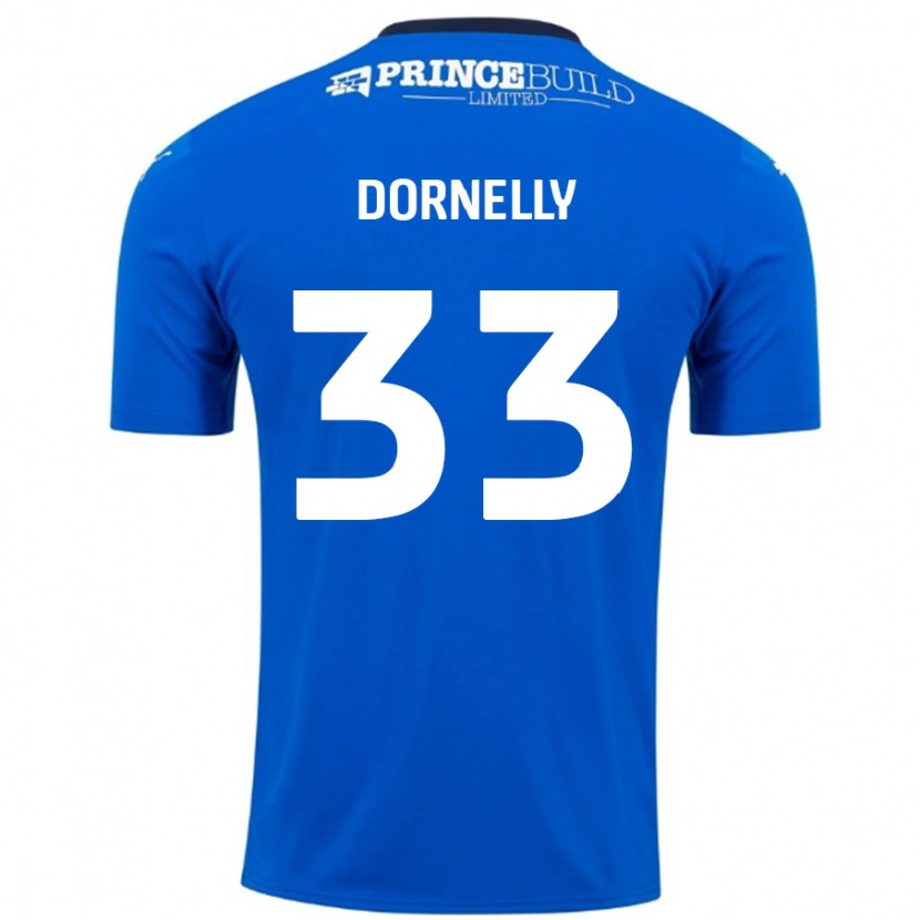 Danxen Dětské James Dornelly #33 Modrá Bílá Domů Hráčské Dresy 2024/25 Dres