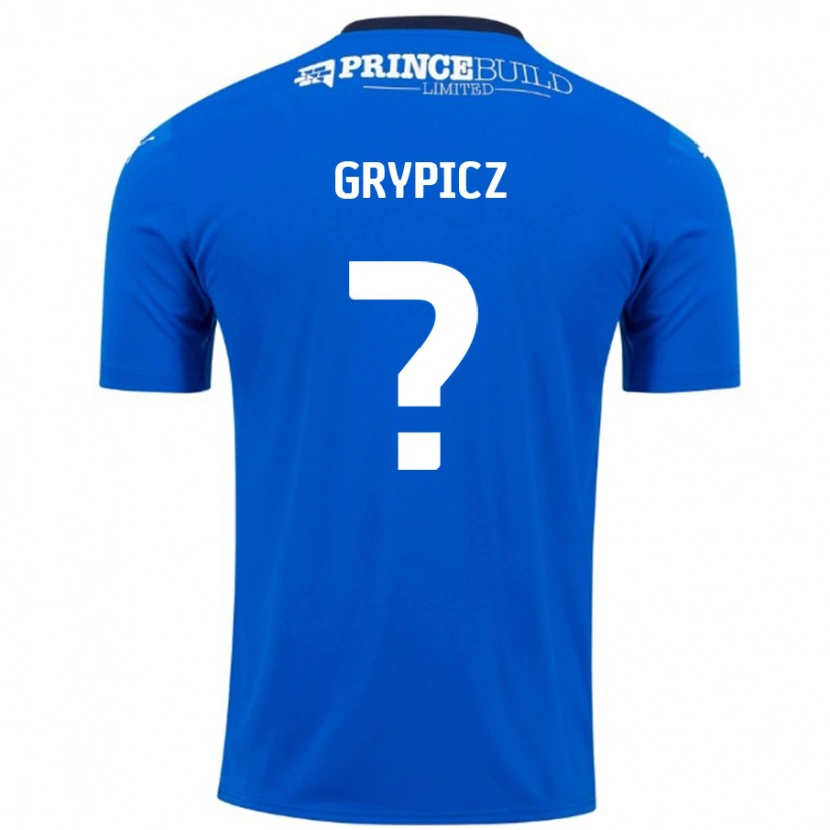 Danxen Dětské Brandon Grypicz #0 Modrá Bílá Domů Hráčské Dresy 2024/25 Dres