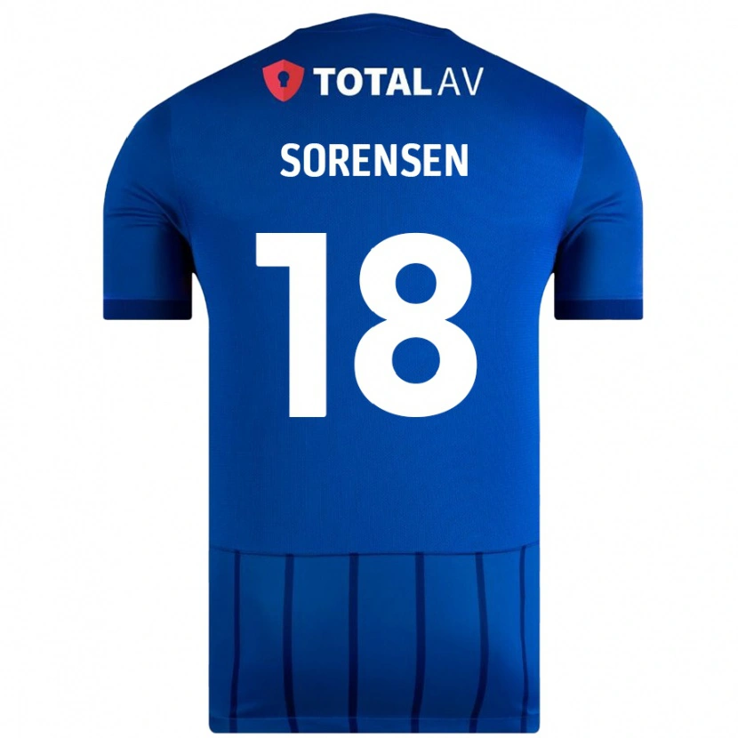 Danxen Dětské Elias Sørensen #18 Modrý Domů Hráčské Dresy 2024/25 Dres