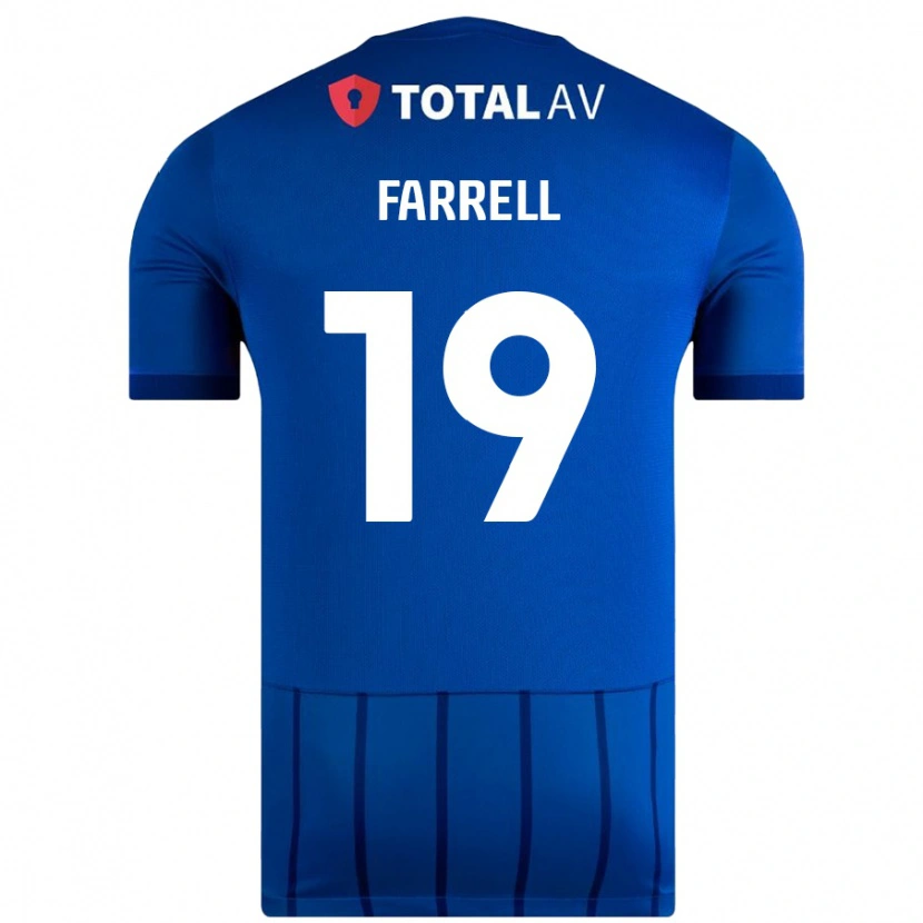 Danxen Dětské Jacob Farrell #19 Modrý Domů Hráčské Dresy 2024/25 Dres