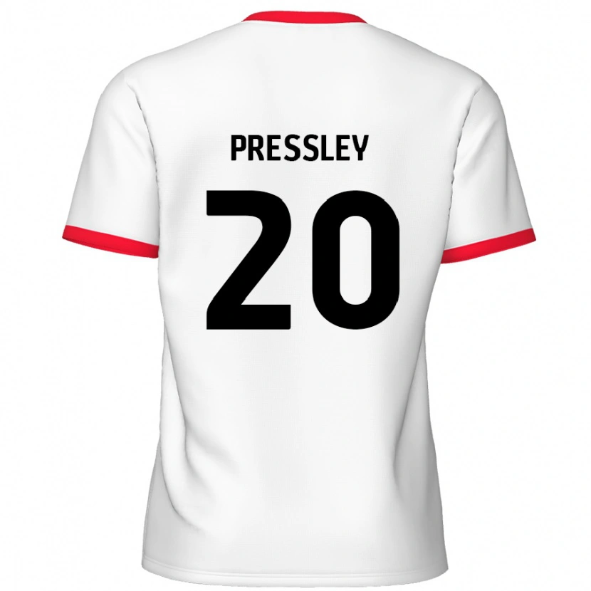 Danxen Dětské Aaron Pressley #20 Bílá Červená Domů Hráčské Dresy 2024/25 Dres