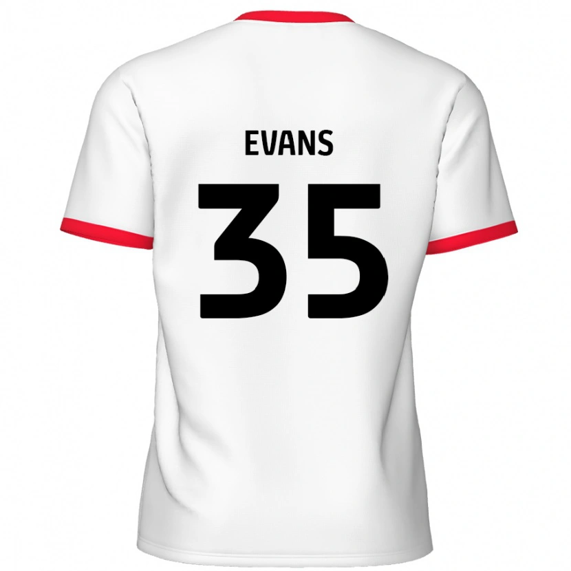 Danxen Dětské Makise Evans #35 Bílá Červená Domů Hráčské Dresy 2024/25 Dres