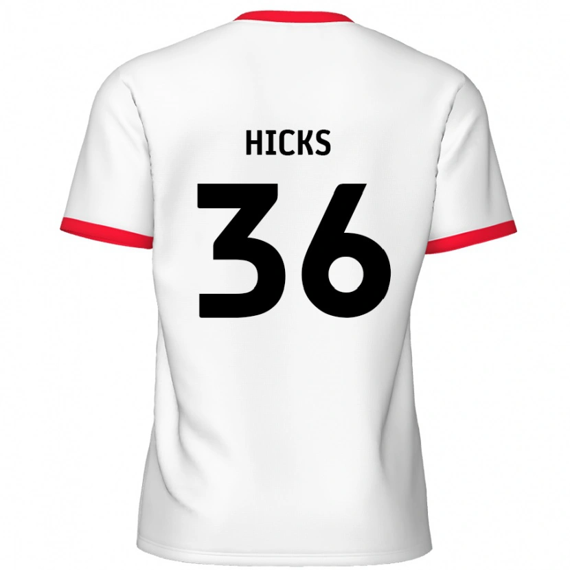 Danxen Dětské David Hicks #36 Bílá Červená Domů Hráčské Dresy 2024/25 Dres