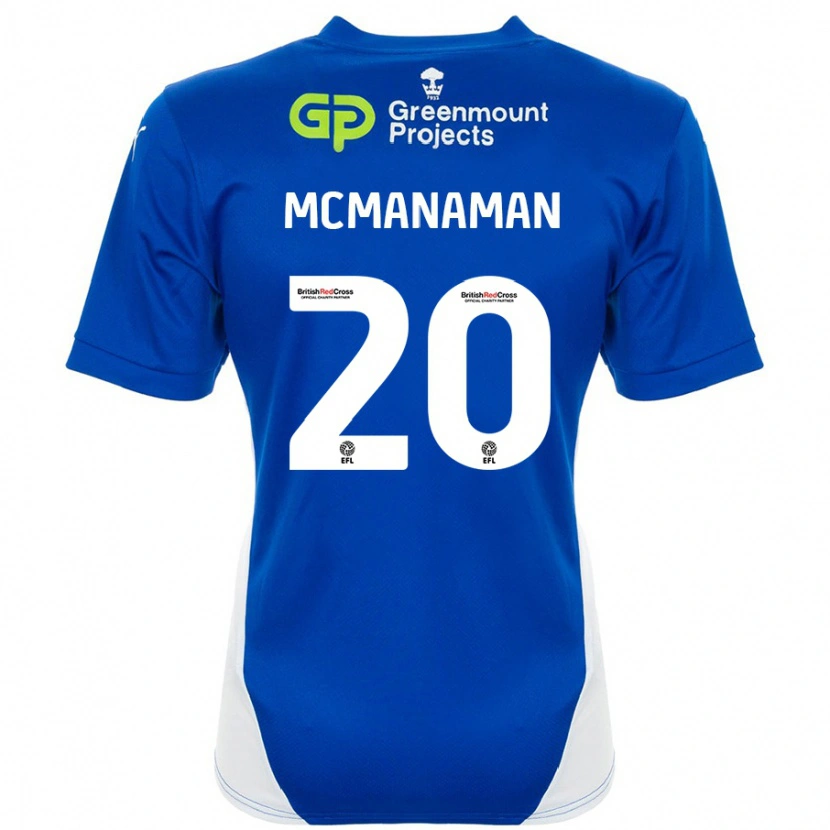 Danxen Dětské Callum Mcmanaman #20 Modrá Bílá Domů Hráčské Dresy 2024/25 Dres