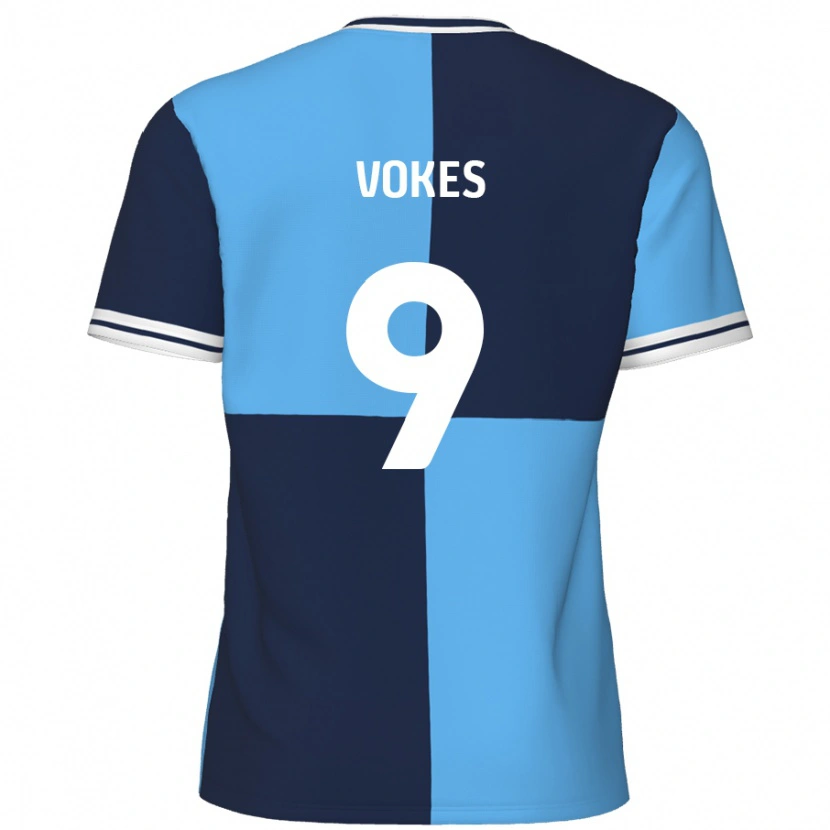 Danxen Dětské Sam Vokes #9 Nebeská Modrá Tmavě Modrá Domů Hráčské Dresy 2024/25 Dres