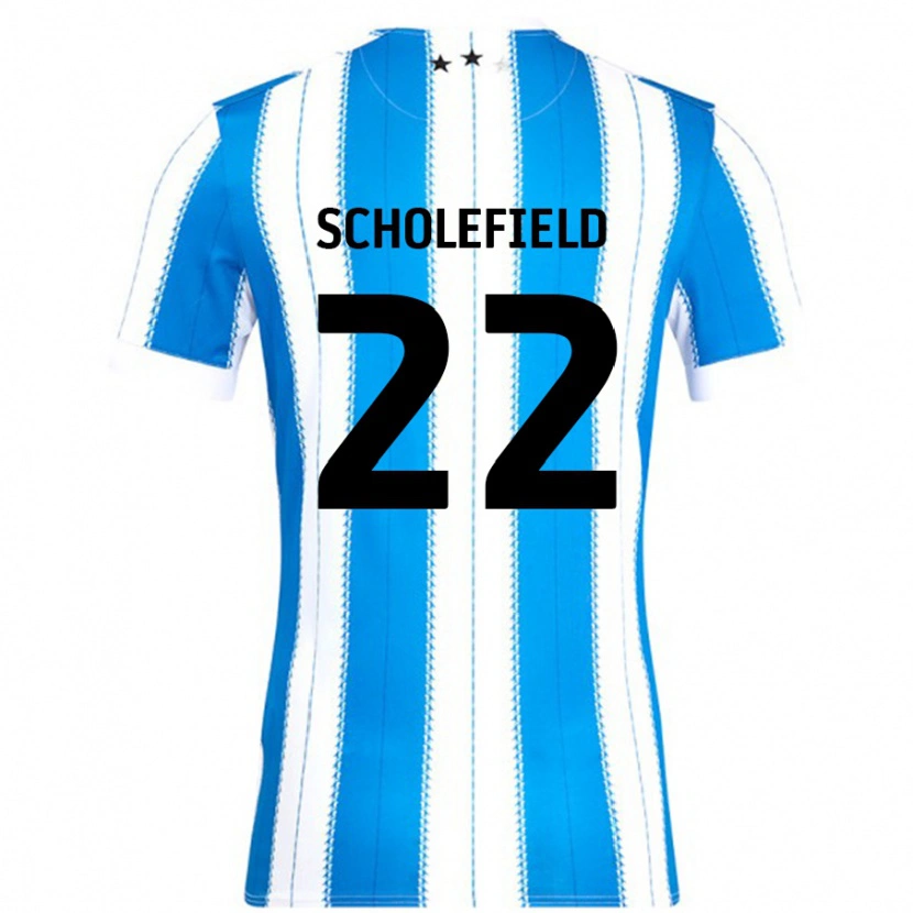 Danxen Dětské Lois Scholefield #22 Modrá Bílá Domů Hráčské Dresy 2024/25 Dres