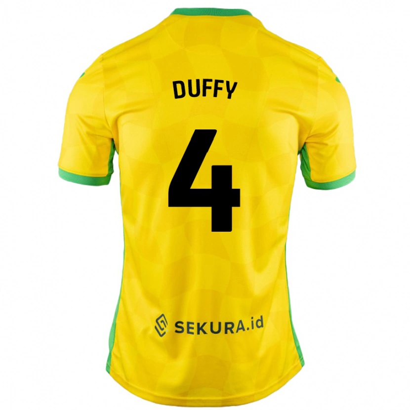 Danxen Dětské Shane Duffy #4 Žlutá Zelená Domů Hráčské Dresy 2024/25 Dres