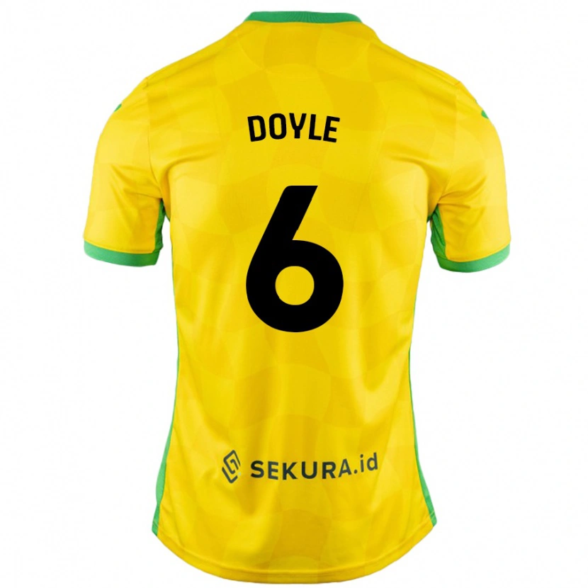 Danxen Dětské Callum Doyle #6 Žlutá Zelená Domů Hráčské Dresy 2024/25 Dres