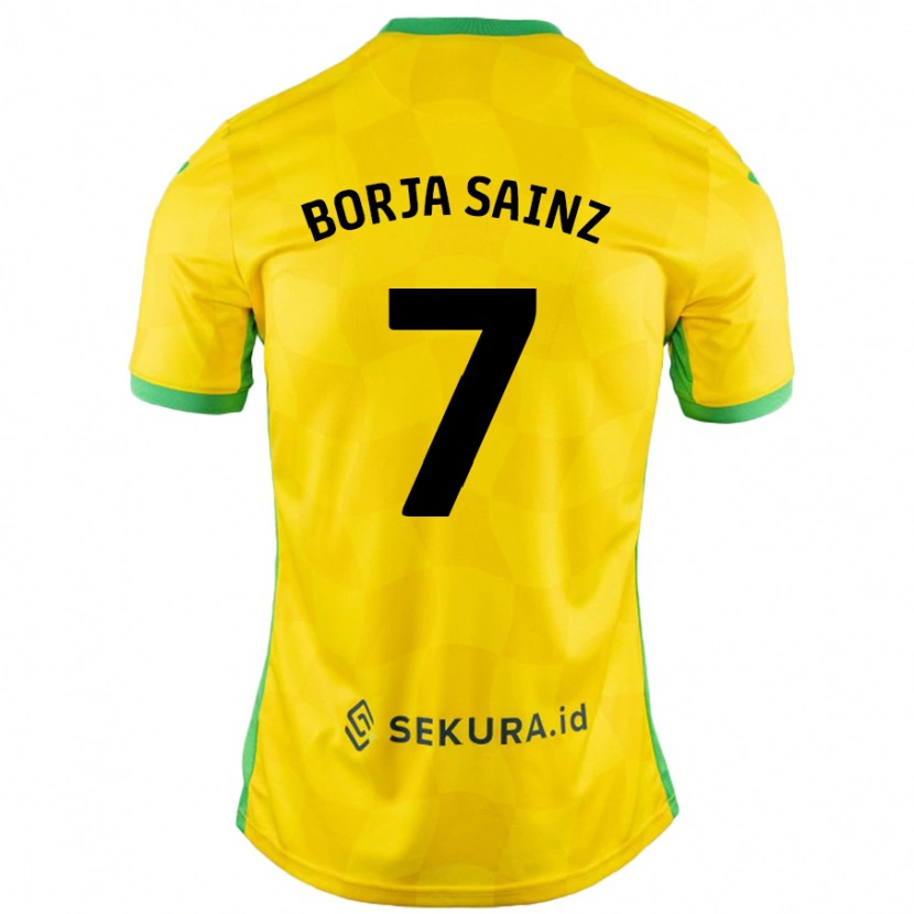 Danxen Dětské Borja Sainz #7 Žlutá Zelená Domů Hráčské Dresy 2024/25 Dres