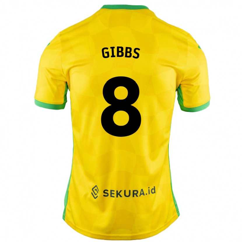 Danxen Dětské Liam Gibbs #8 Žlutá Zelená Domů Hráčské Dresy 2024/25 Dres