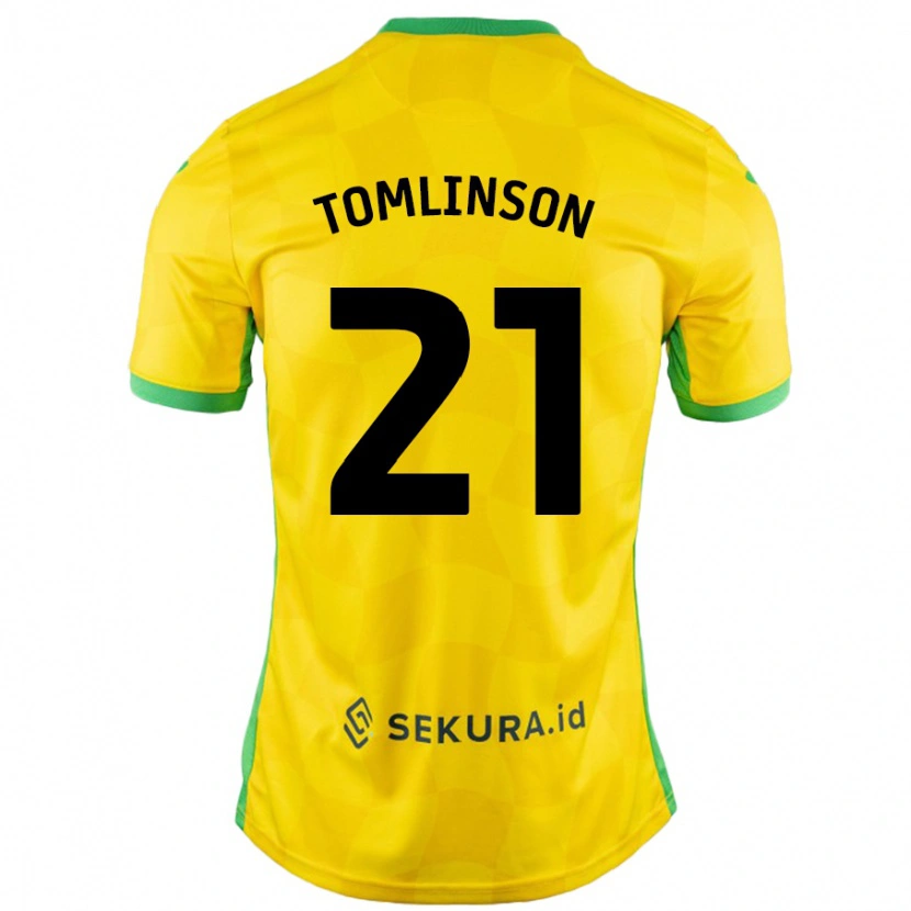 Danxen Dětské Lauren Tomlinson #21 Žlutá Zelená Domů Hráčské Dresy 2024/25 Dres