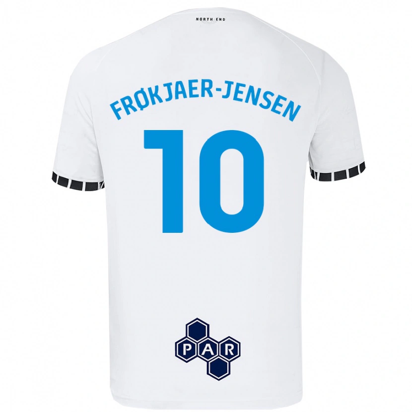 Danxen Dětské Mads Frøkjaer-Jensen #10 Bílý Domů Hráčské Dresy 2024/25 Dres