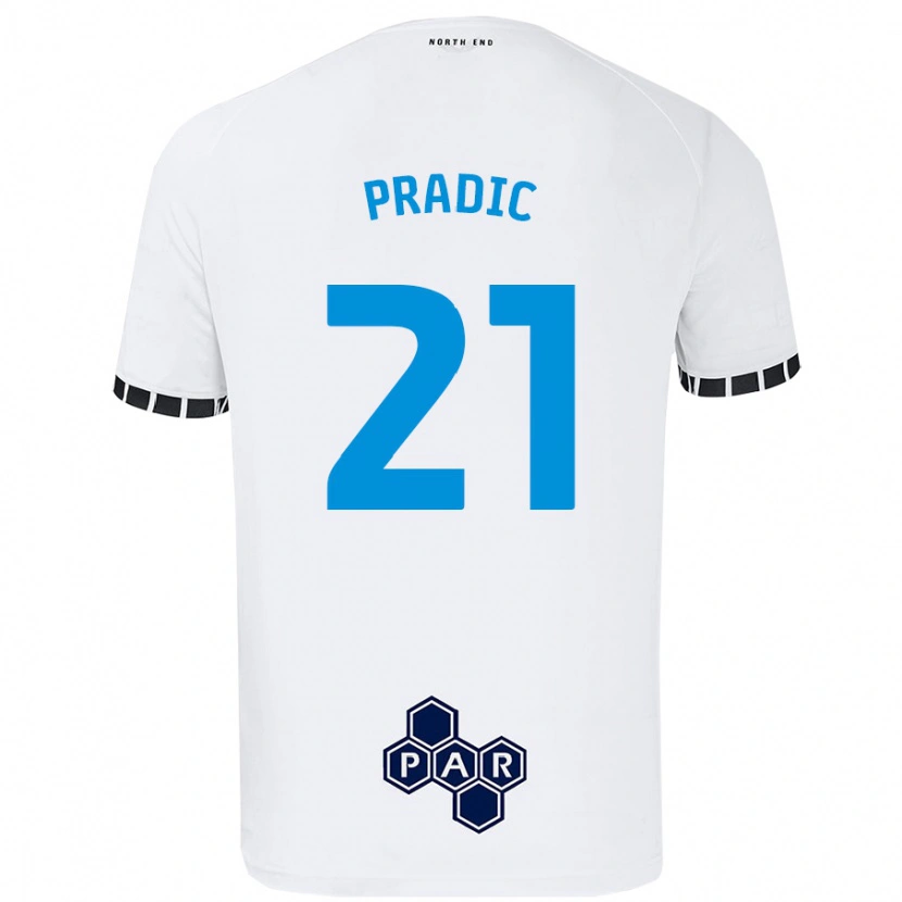 Danxen Dětské James Pradic #21 Bílý Domů Hráčské Dresy 2024/25 Dres