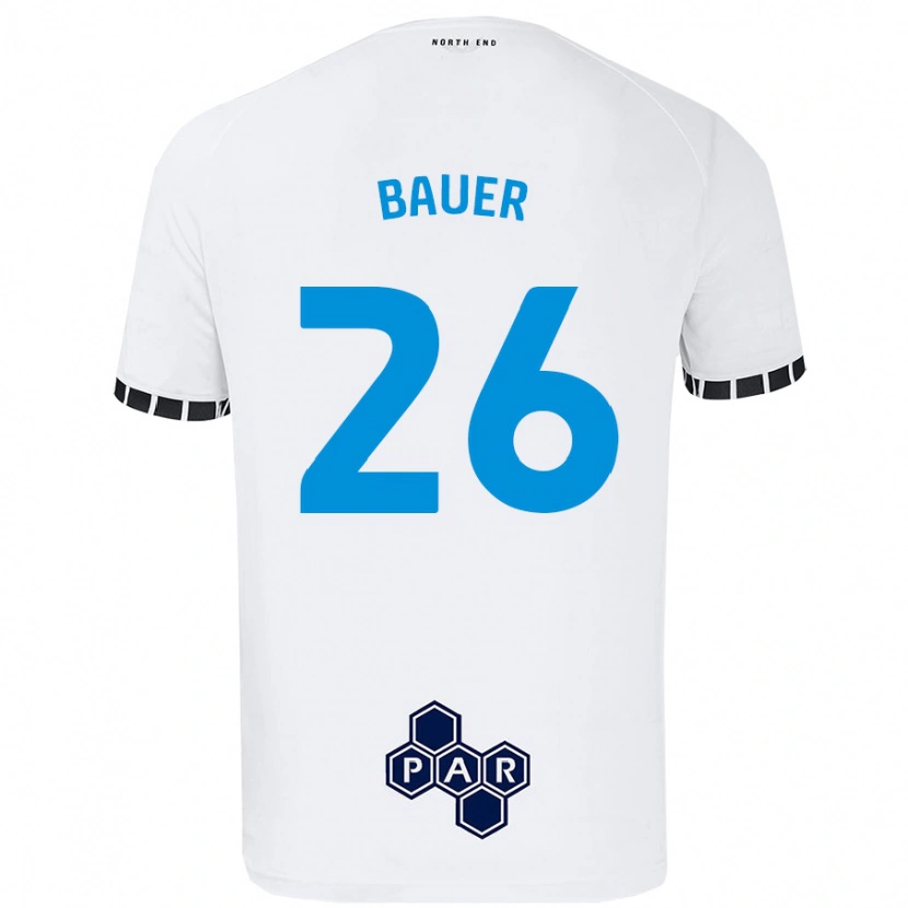 Danxen Dětské Patrick Bauer #26 Bílý Domů Hráčské Dresy 2024/25 Dres