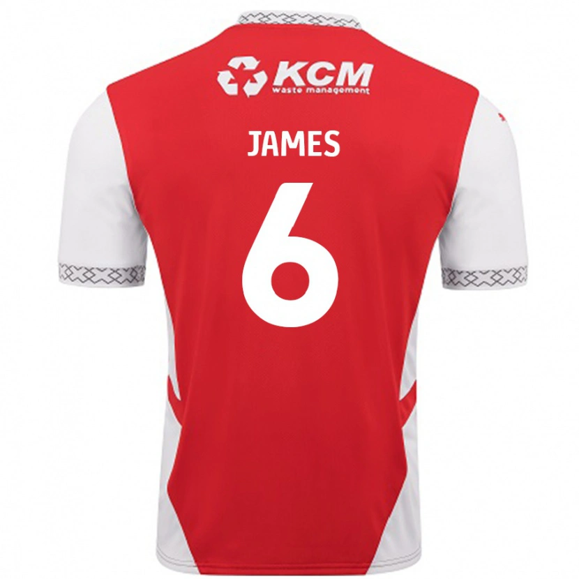 Danxen Dětské Reece James #6 Červená Bílá Domů Hráčské Dresy 2024/25 Dres