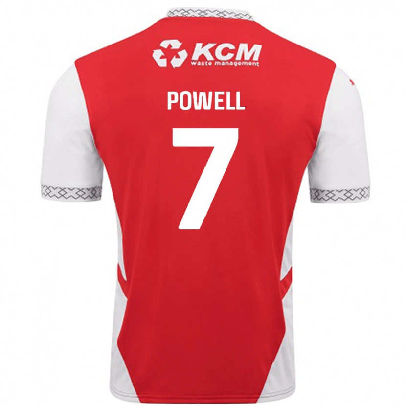 Danxen Dětské Joe Powell #7 Červená Bílá Domů Hráčské Dresy 2024/25 Dres