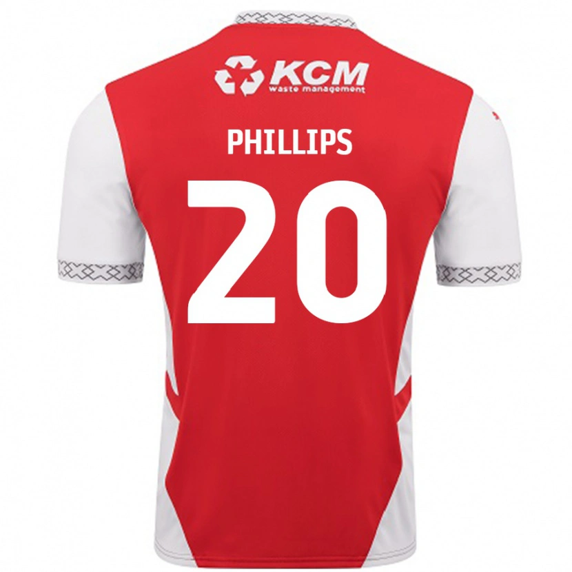 Danxen Dětské Dillon Phillips #20 Červená Bílá Domů Hráčské Dresy 2024/25 Dres