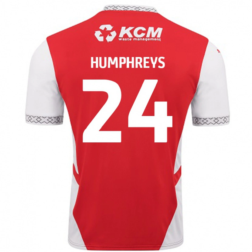 Danxen Dětské Cameron Humphreys #24 Červená Bílá Domů Hráčské Dresy 2024/25 Dres