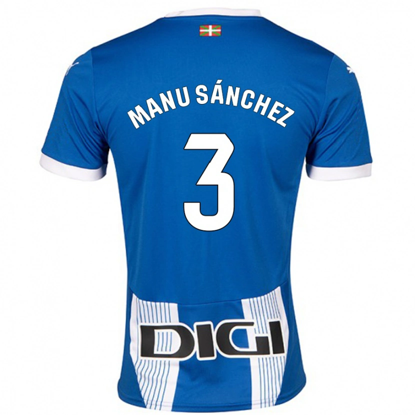 Danxen Dětské Manu Sánchez #3 Modrý Domů Hráčské Dresy 2024/25 Dres