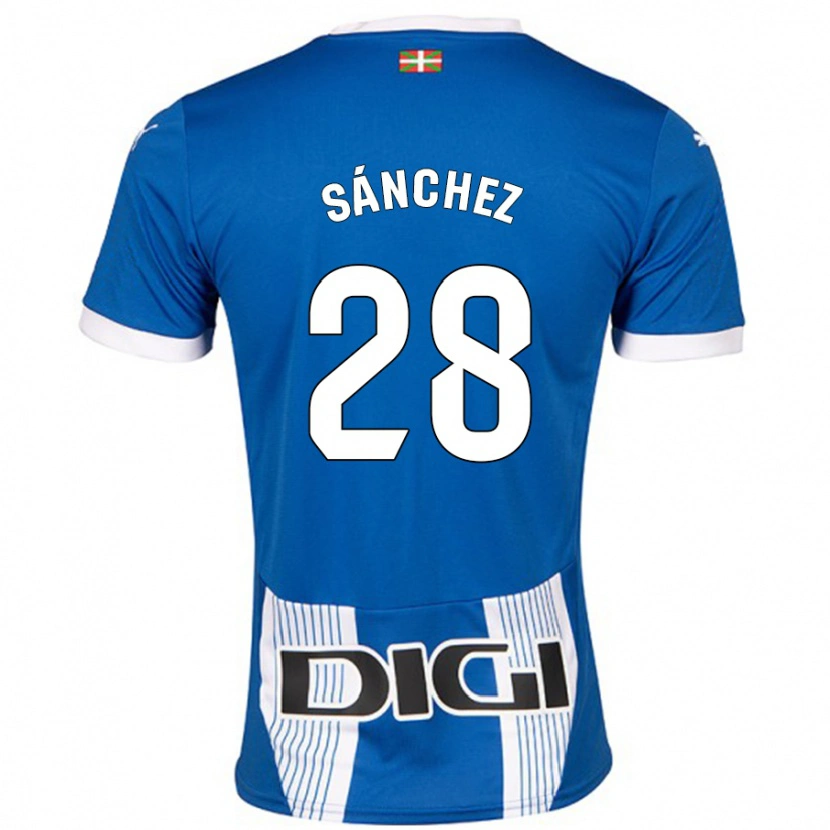 Danxen Dětské Ander Sánchez #28 Modrý Domů Hráčské Dresy 2024/25 Dres