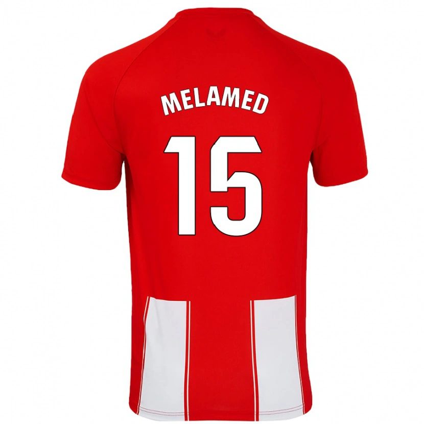 Danxen Dětské Nico Melamed #15 Červená Bílá Domů Hráčské Dresy 2024/25 Dres