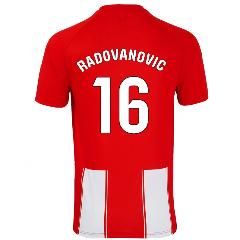 Danxen Dětské Aleksandar Radovanovic #16 Červená Bílá Domů Hráčské Dresy 2024/25 Dres