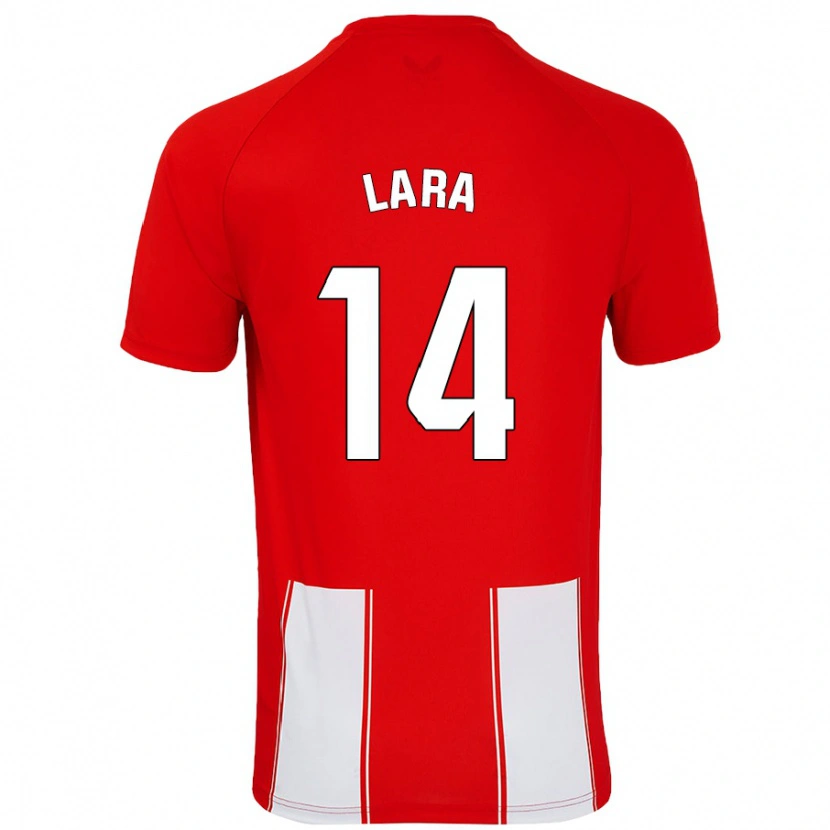 Danxen Dětské Luis Lara #14 Červená Bílá Domů Hráčské Dresy 2024/25 Dres