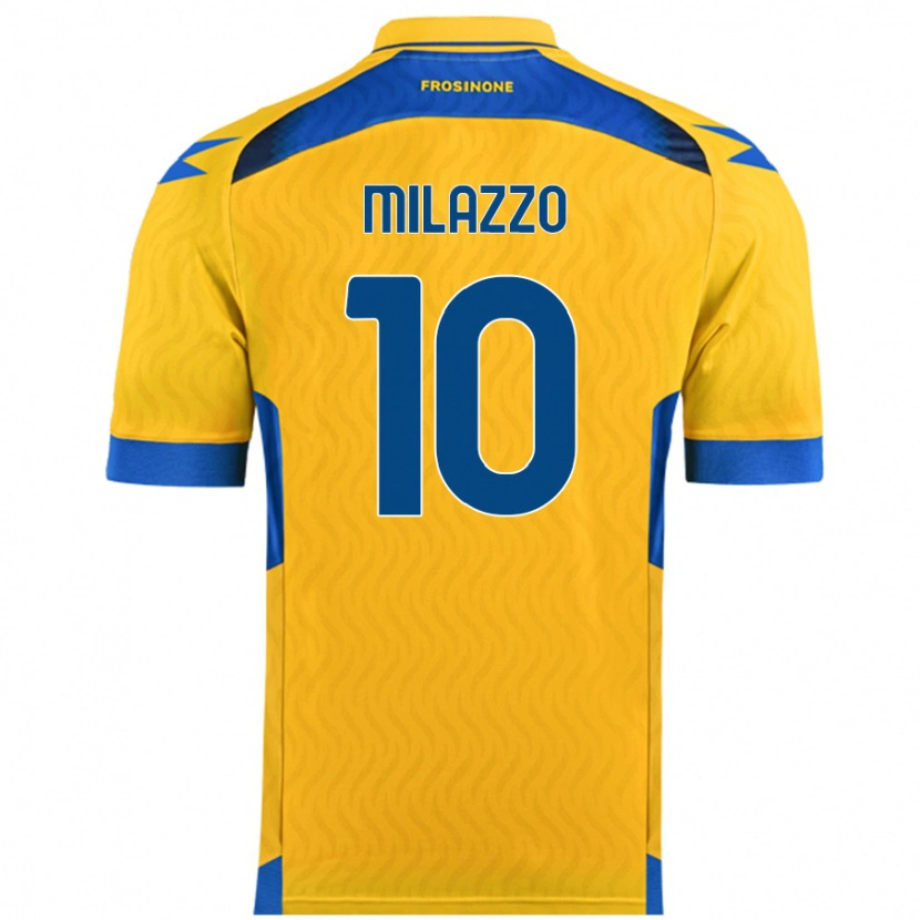 Danxen Dětské Simone Milazzo #10 Žluť Domů Hráčské Dresy 2024/25 Dres