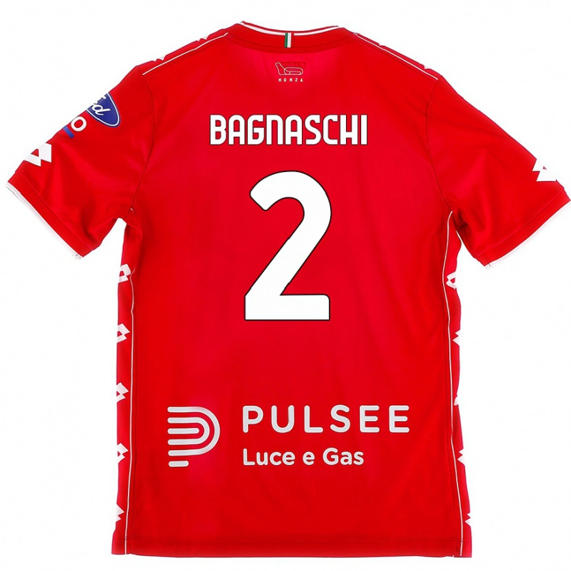 Danxen Dětské Alessandro Bagnaschi #2 Červená Bílá Domů Hráčské Dresy 2024/25 Dres