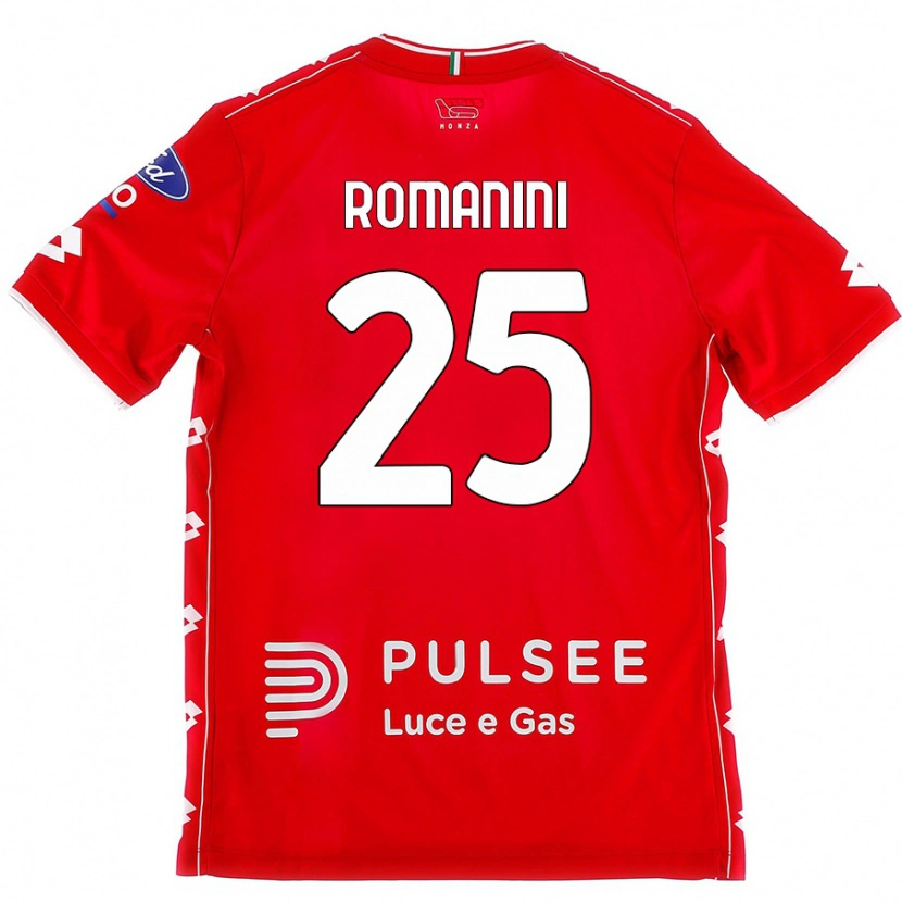 Danxen Dětské Andrea Romanini #25 Červená Bílá Domů Hráčské Dresy 2024/25 Dres