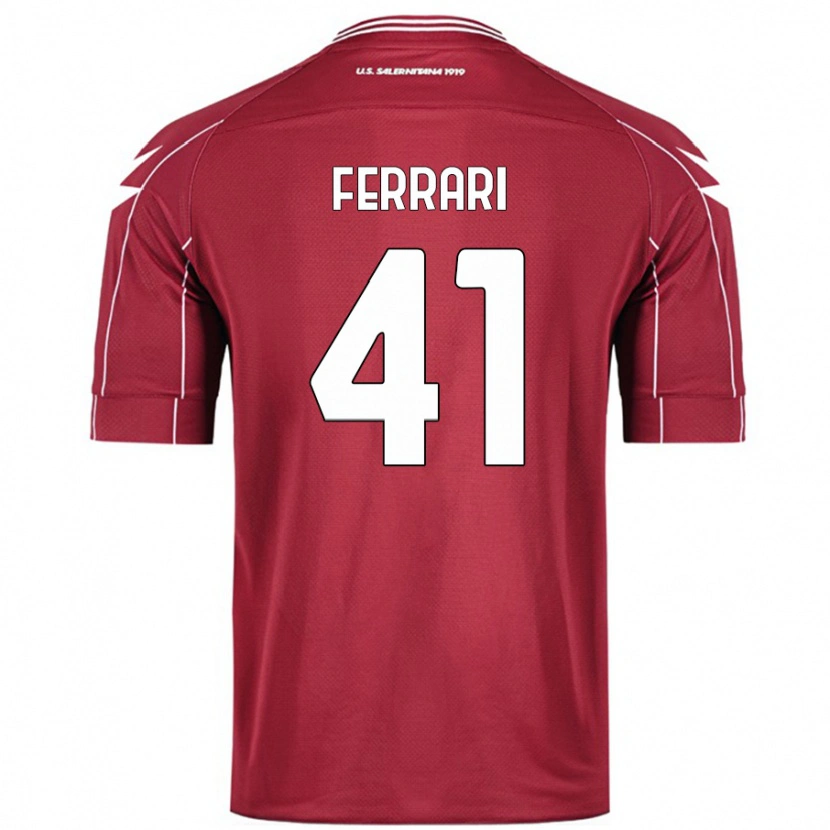 Danxen Dětské Tommaso Ferrari #41 Burgundské Domů Hráčské Dresy 2024/25 Dres