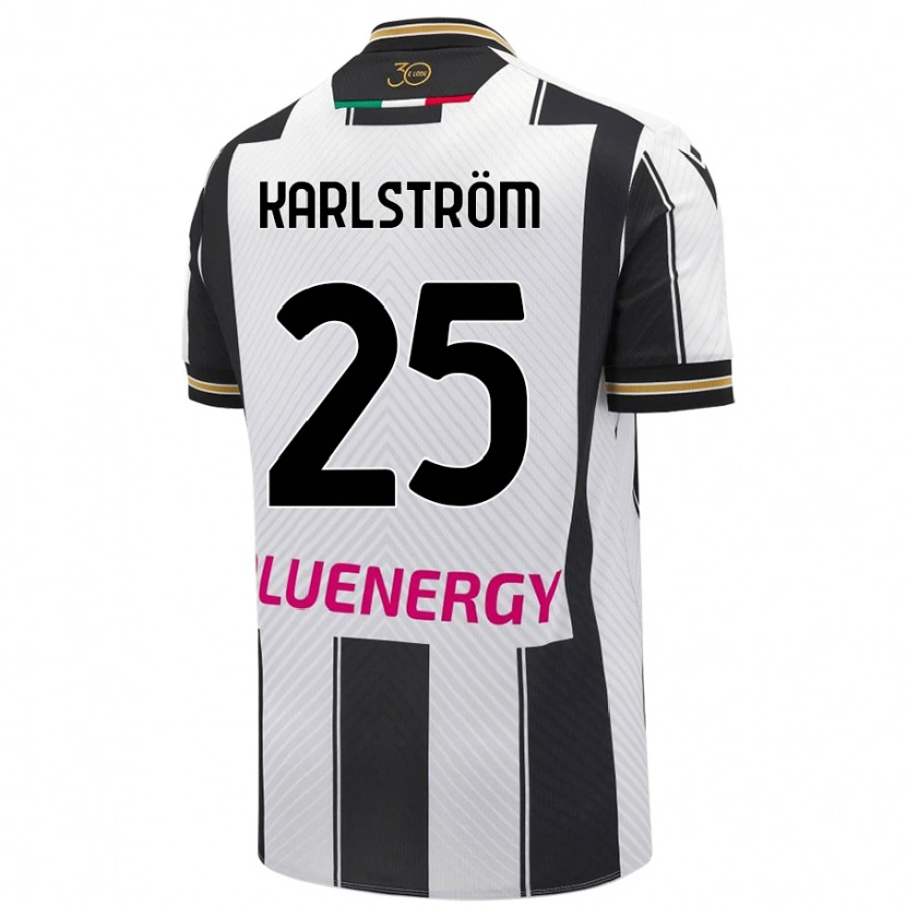 Danxen Dětské Jesper Karlström #25 Bílá Černá Domů Hráčské Dresy 2024/25 Dres