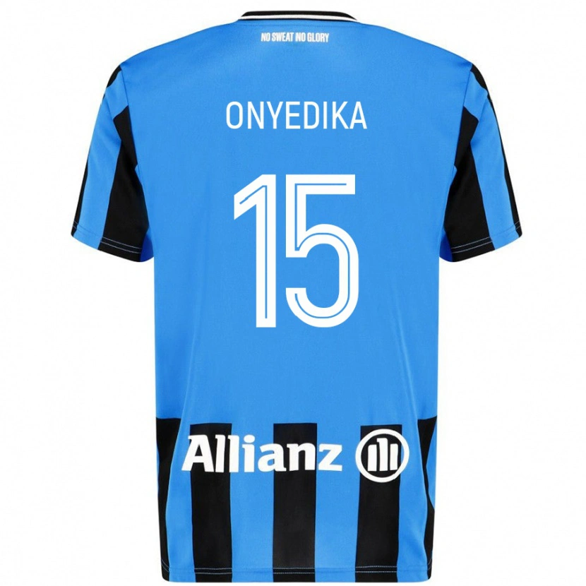 Danxen Dětské Raphael Onyedika #15 Nebesky Modrá Černá Domů Hráčské Dresy 2024/25 Dres