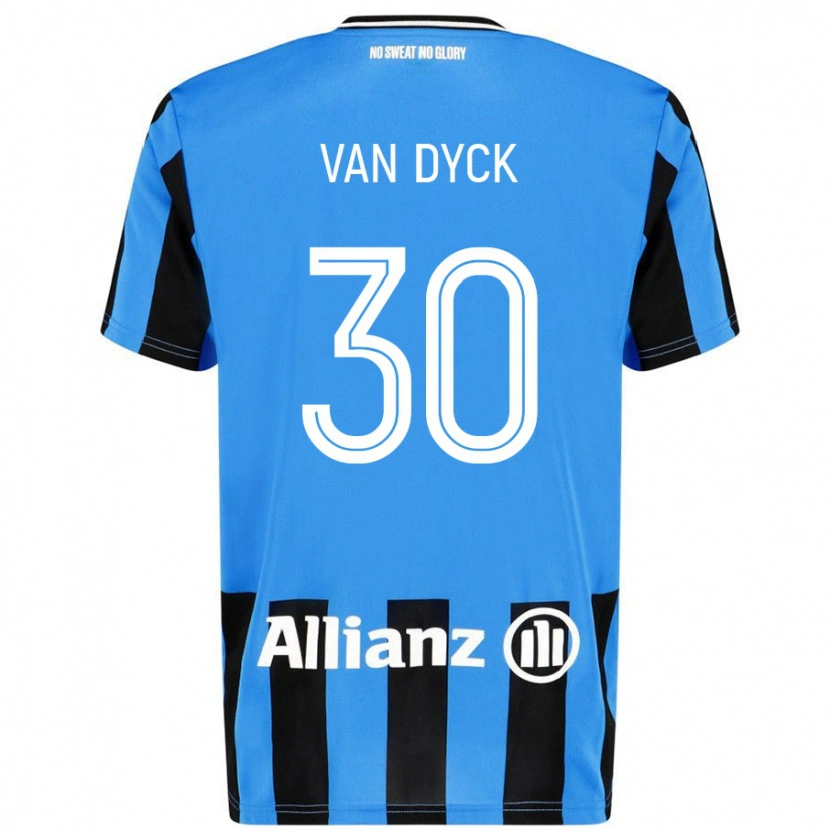 Danxen Dětské Nell Van Dyck #30 Nebesky Modrá Černá Domů Hráčské Dresy 2024/25 Dres