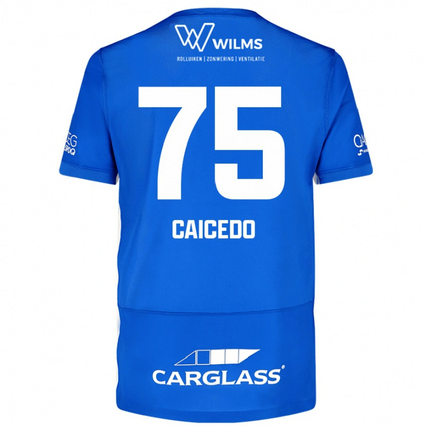 Danxen Dětské Alfred Caicedo #75 Modrý Domů Hráčské Dresy 2024/25 Dres