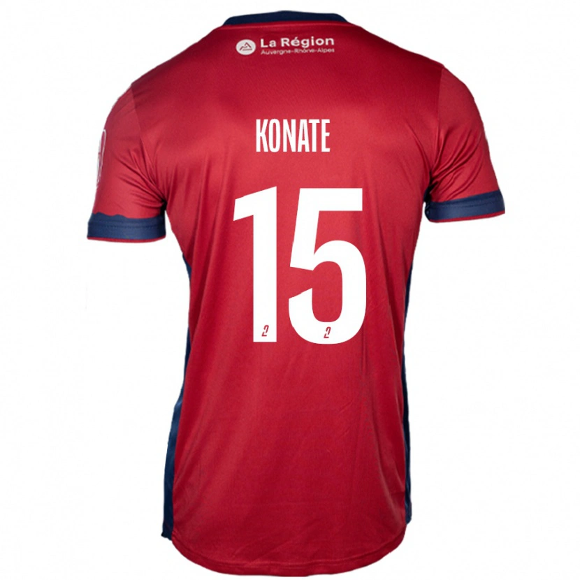 Danxen Dětské Cheick Oumar Konaté #15 Světle Vínová Domů Hráčské Dresy 2024/25 Dres