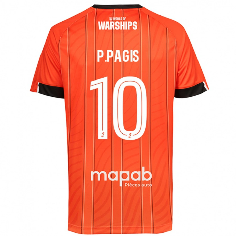 Danxen Dětské Pablo Pagis #10 Pomerančový Domů Hráčské Dresy 2024/25 Dres