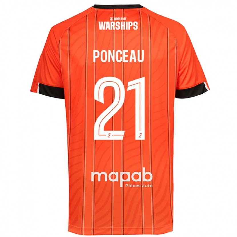 Danxen Dětské Julien Ponceau #21 Pomerančový Domů Hráčské Dresy 2024/25 Dres