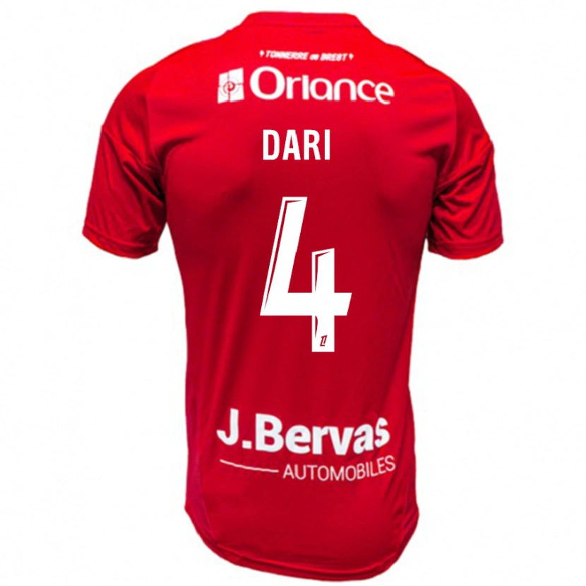 Danxen Dětské Achraf Dari #4 Červená Bílá Domů Hráčské Dresy 2024/25 Dres