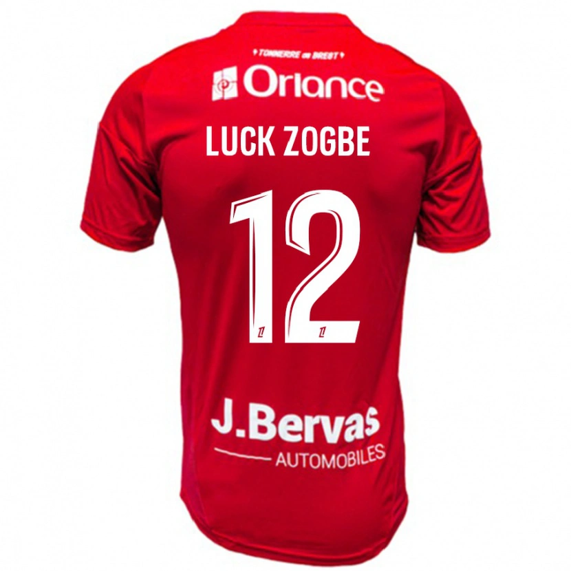 Danxen Dětské Luck Zogbé #12 Červená Bílá Domů Hráčské Dresy 2024/25 Dres